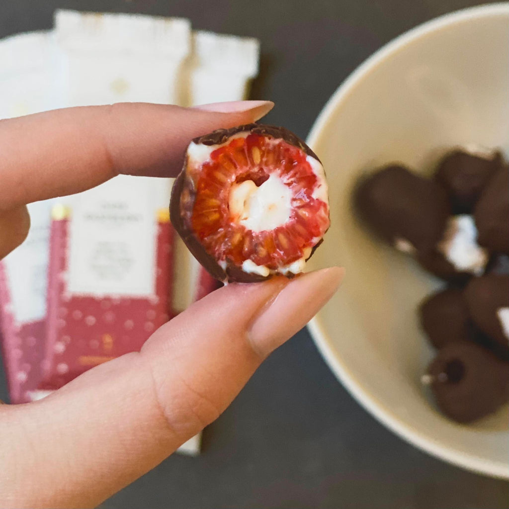 Frozen Yoghurt Chocolate Raspberries